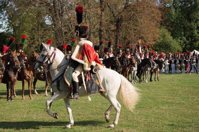 Cavalier au galop sur cheval blanc, Jubilé Impérial